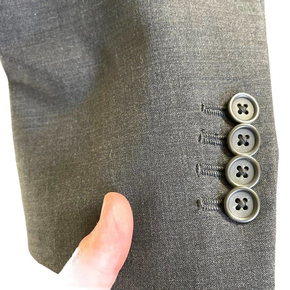 Vtg Banana Republic Men’s Classic Wool Two Button Blazer Charcoal Gray Stretch - Picture 7 of 12